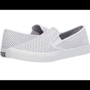 Sperry white sneakers, women’s size 10